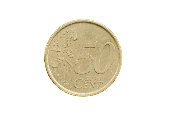 Moeda de 50 cêntimos de euros — Fotografia de Stock