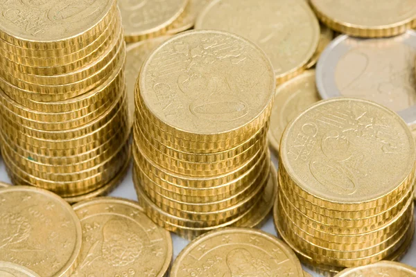 Számos Macro érméket Euro cent — Stock Fotó