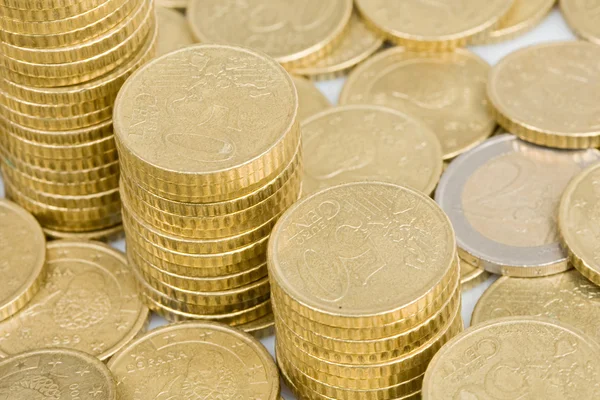 Számos Macro érméket Euro cent — Stock Fotó