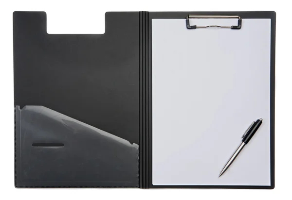 Clipboard open and pen — Stock Photo, Image
