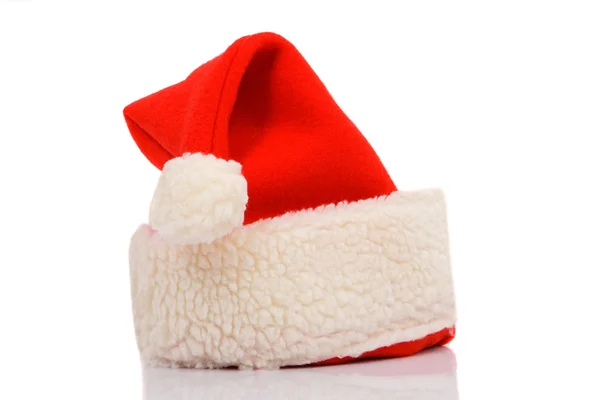 Hat of Santa Claus isolated on white — Stock Photo, Image