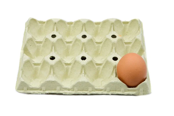 Foto de un huevo marrón — Foto de Stock