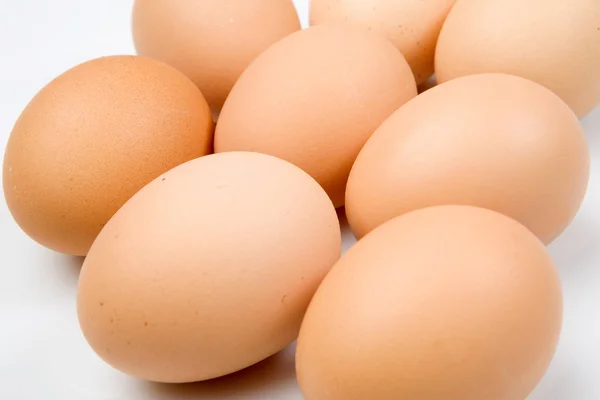 Photo of many brown hen eggs — Stock Photo, Image