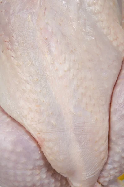 Pele de um frango cru — Fotografia de Stock
