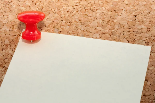 Red pin with note — Stock Photo, Image