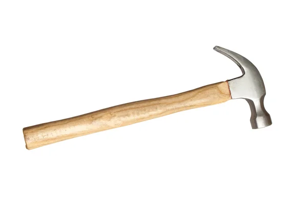 Metallic hammer with wooden handle — Stock Photo, Image