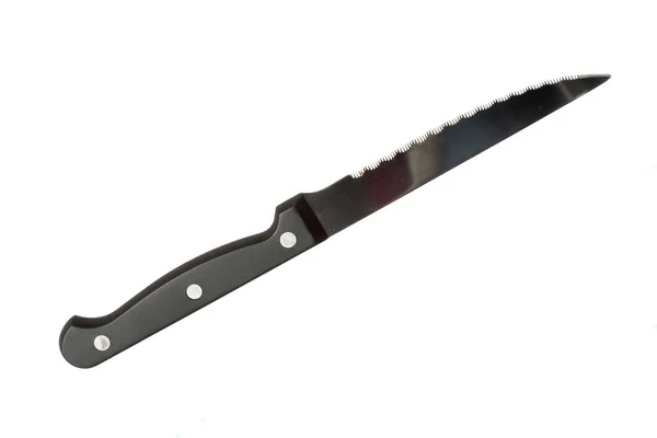 Sharp knife with black handle — Stock Photo, Image