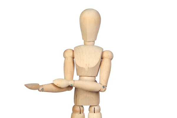 Mannequin en bois articulé avec main tendue — Photo