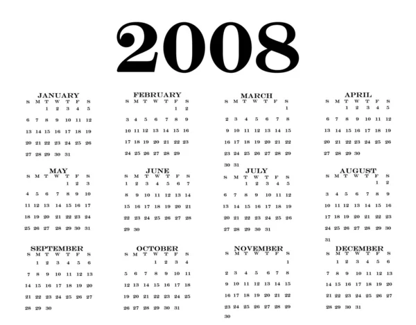Kalender för 2008 — Stockfoto