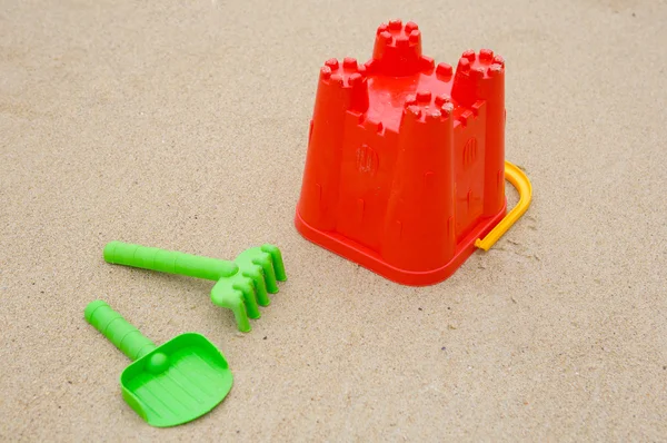 Toys beach in the sand — Stock Photo, Image