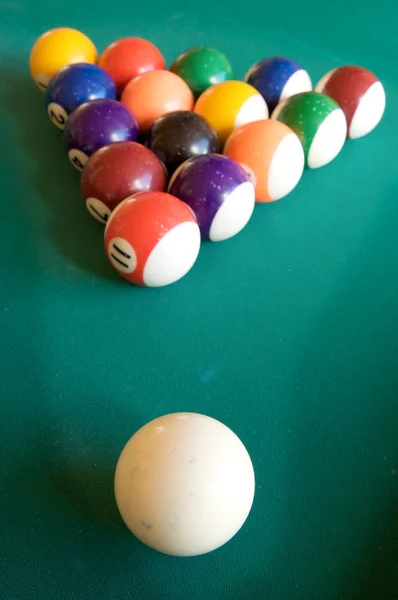 Mesa de bilhar com quinze bolas — Fotografia de Stock