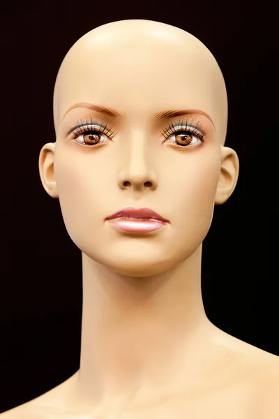 一个秃头的人体模特的脸 — 图库照片