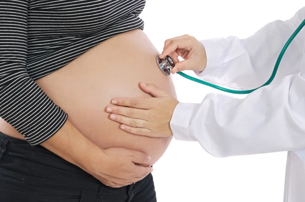 Pregnant examined by a doctor — Stock Photo, Image