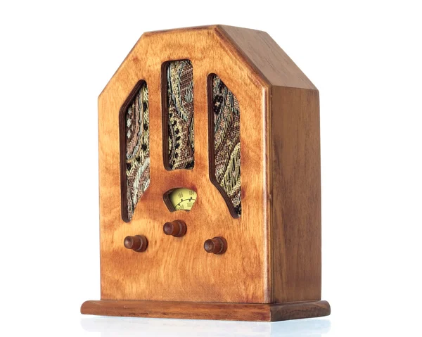 Hermosa radio de madera vieja — Foto de Stock