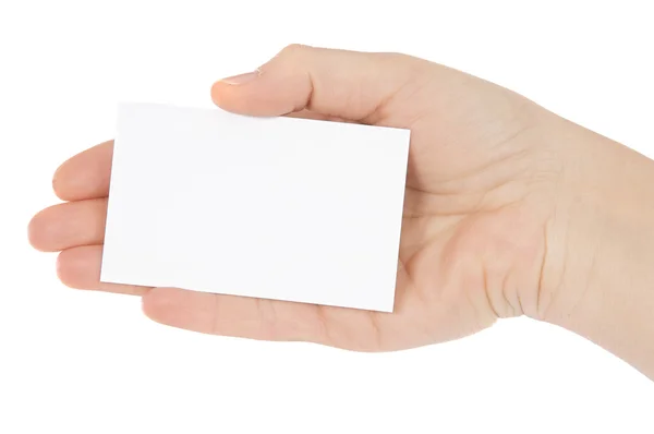 Hand whit a card — Stock Photo, Image