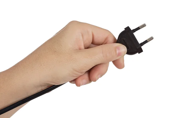Plug and hand — Stock Photo, Image