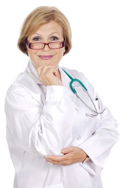 Female doctor thinking Royalty Free Stock Images