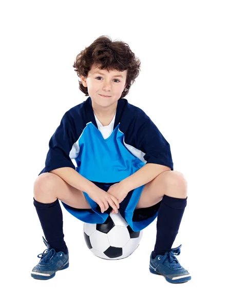 Dítě s fotbalovým míčem Stock Fotografie