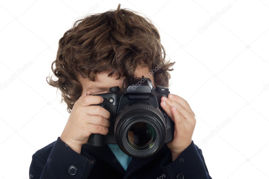 Boy taking photo