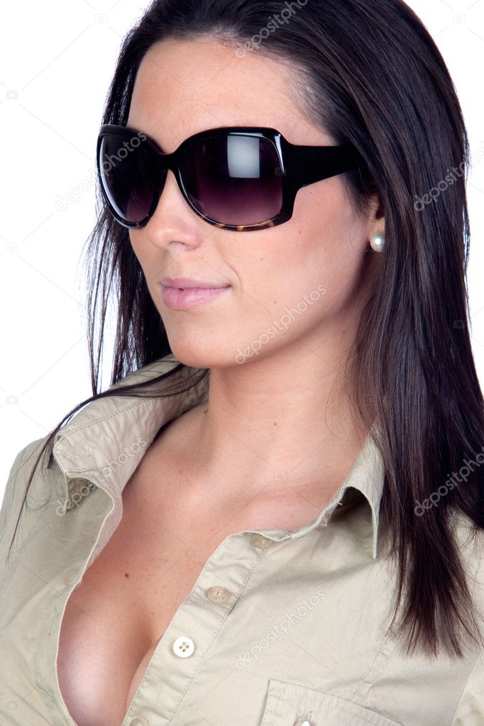 Sexy girl with sunglasses — Stock Photo © Gelpi 9437130