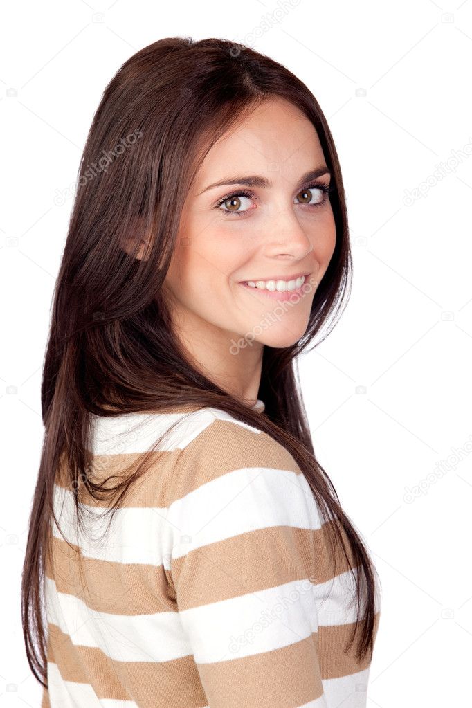 Beautiful brunette girl — Stock Photo © Gelpi #9437350