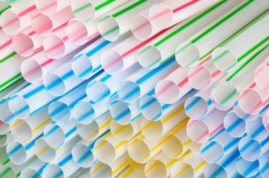 Colourful drinking straws clipart