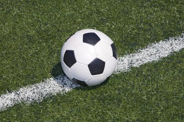 Soccer ball on the line clipart