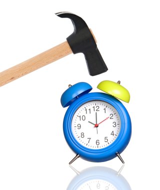 Clock and hammer clipart