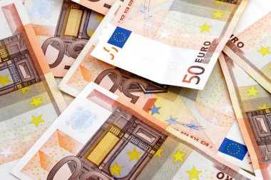 A fan of 50 Euro bank clipart