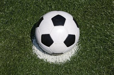 Soccer ball on the penalty point clipart