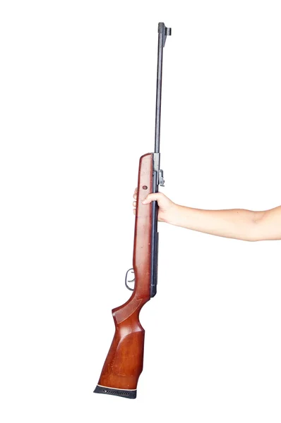 Hagelgevär som innehas av en hand — Stockfoto