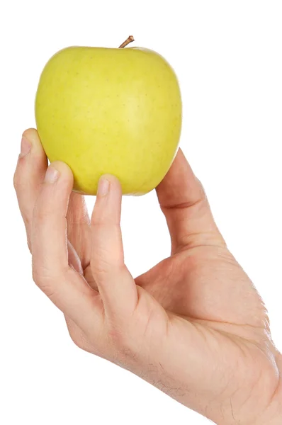 Jabłko w rękę — Zdjęcie stockowe