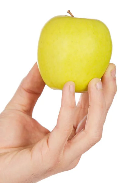 Jabłko w rękę — Zdjęcie stockowe