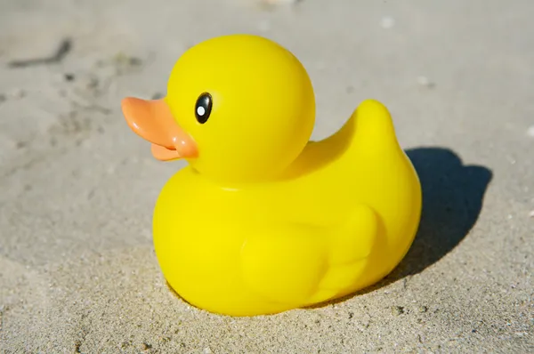 Žlutá hračka kachna — Stock fotografie