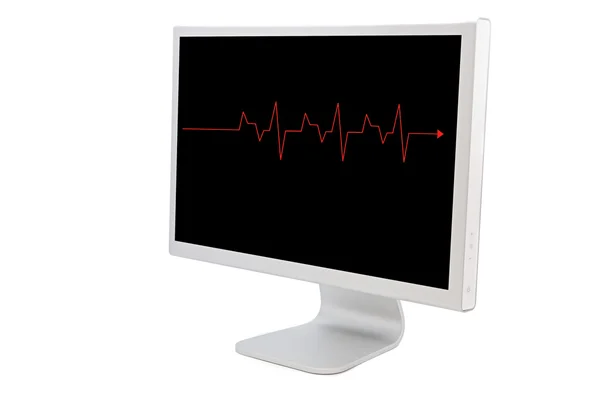 stock image Computer monitor with a red line