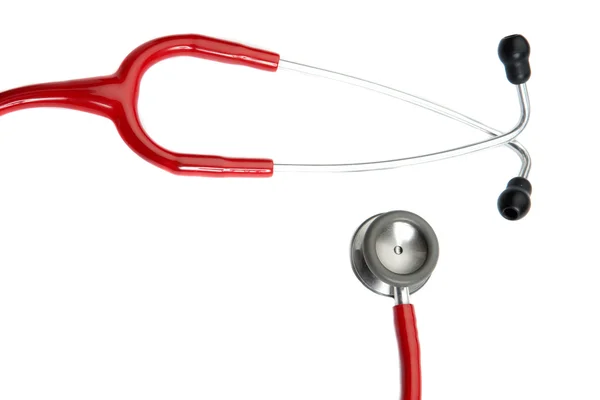 Czerwony stetoskop — Zdjęcie stockowe