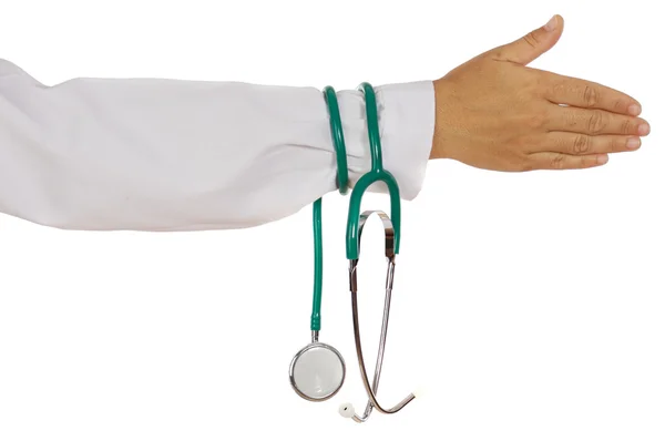 Lekarz ze stetoskopem w ręku — Zdjęcie stockowe
