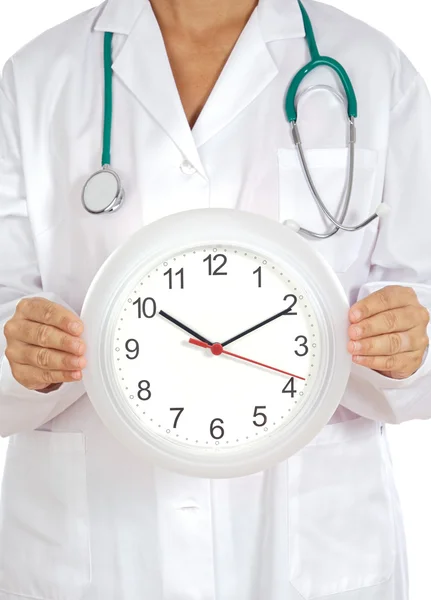 Läkare visar klocka — Stockfoto