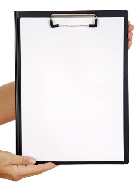 Clipboard and hands — Stock Photo, Image
