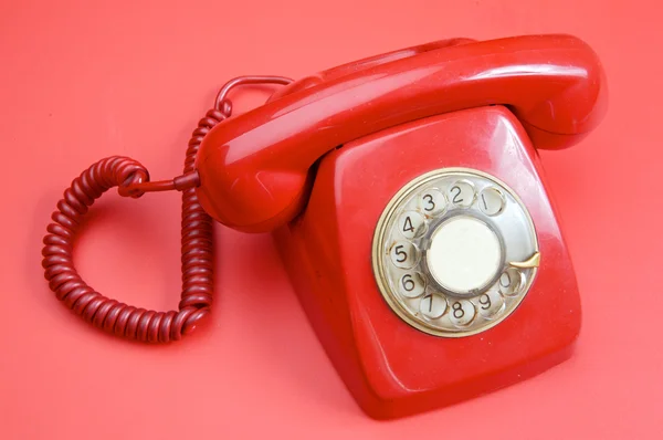 Vecchio telefono rosso — Foto Stock