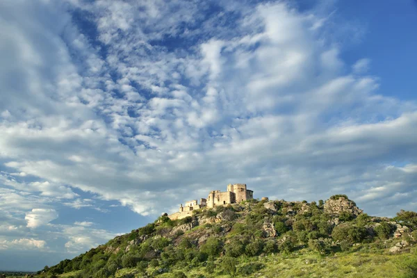 Красивий пейзаж з замком на пагорбі — стокове фото