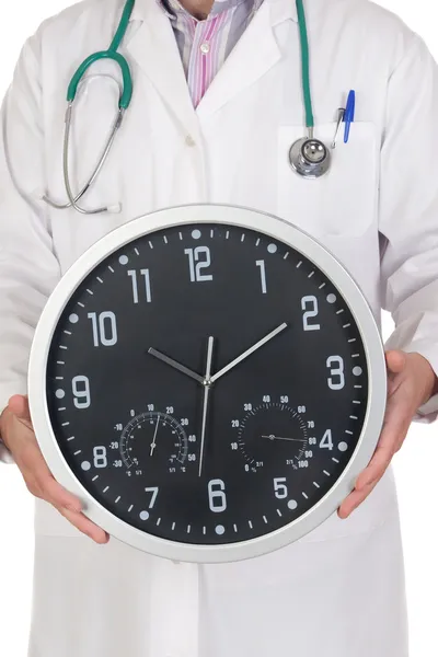 Büyük saat ile doktor — Stok fotoğraf