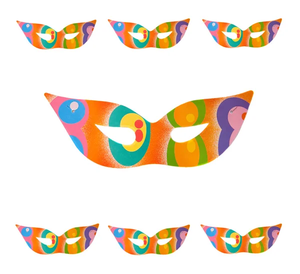 Viele Masken des Karnevals isoliert — Stockfoto