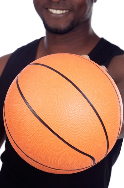 Személy fikarcnyi kosárlabda labda — Stock Fotó
