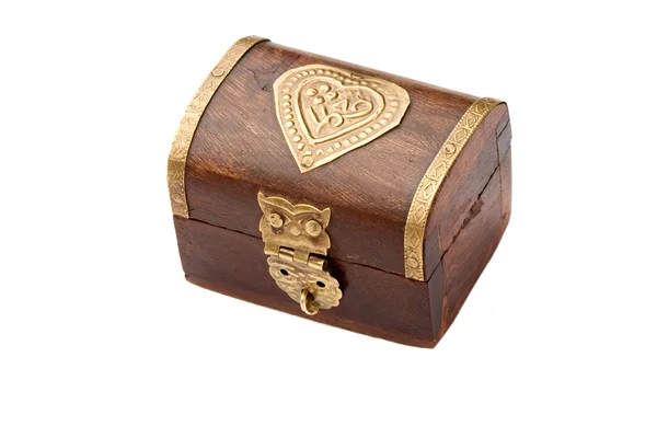 stock image Chest wood and gold closed