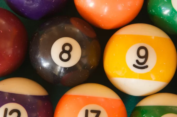Billiard balls photographed from above — Stock Photo, Image