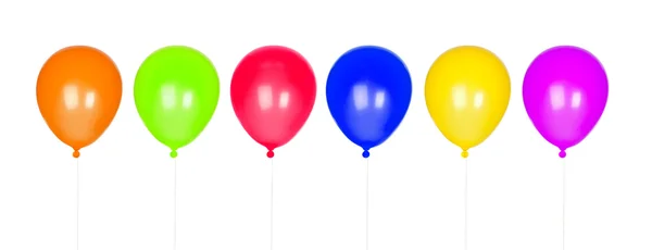 Zes kleurrijke ballonnen opgeblazen — Stok fotoğraf