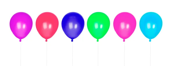 Zes kleurrijke ballonnen opgeblazen — Stockfoto