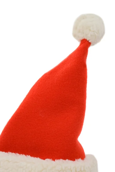 Claus santa üzerine beyaz izole şapka — Stok fotoğraf