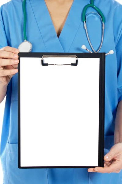 Anonimowy lekarz odrobina notatnik — Zdjęcie stockowe